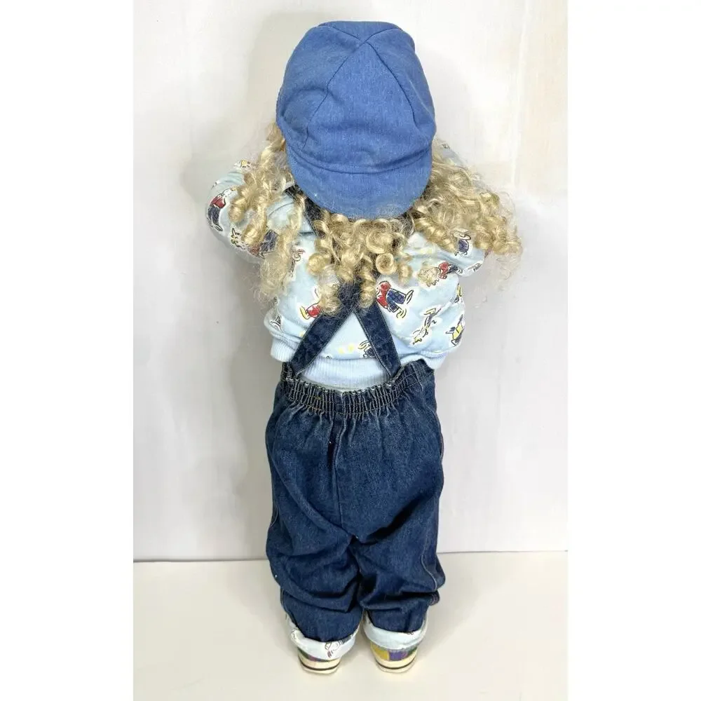 Vintage 90s Time Out Doll Hide and Seek Corner Kid Barney Sneakers Overalls Hat